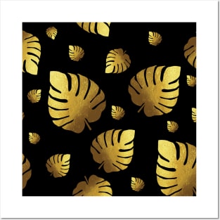 golden leafs pattern Posters and Art